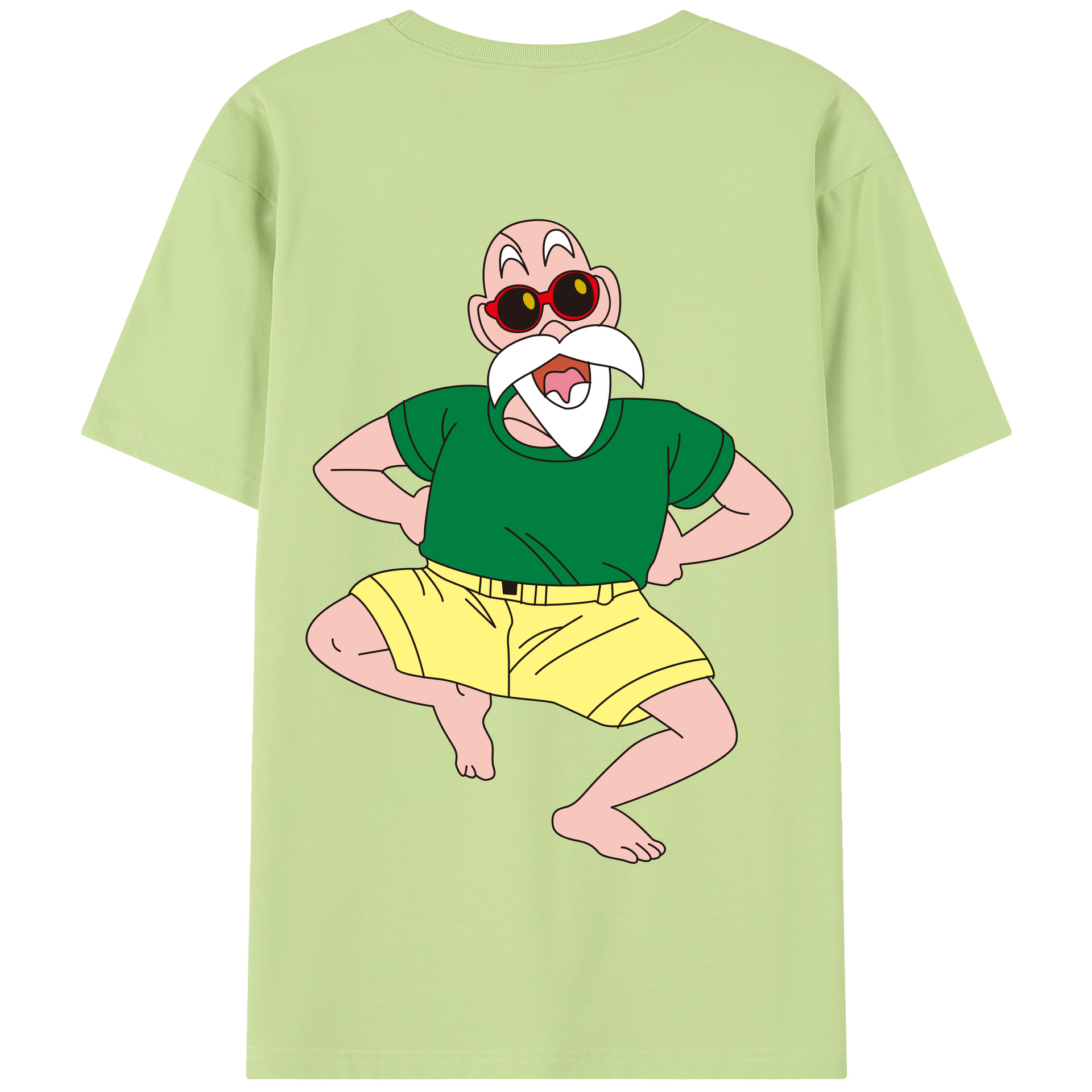 （画像用） ドラゴンボール 亀仙人（かめせんにん） DRAGON BALL Master Roshi Kame Sennin 綿100％半袖Tシャツ（背面プリント）